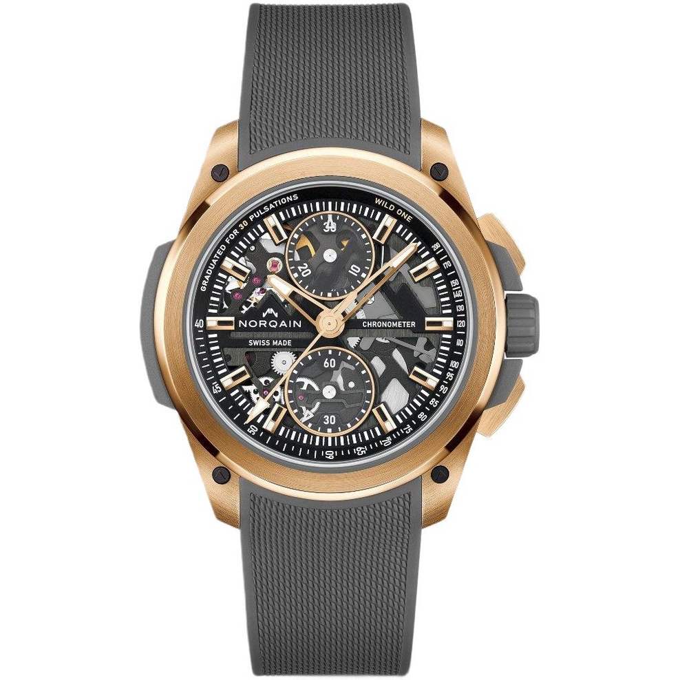 ZEGAREK NORQAIN WILD ONE SKELETON CHRONO RED GOLD LIMITED EDITION
