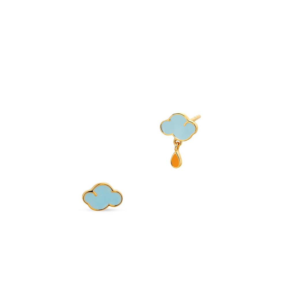 Kolczyki srebrne z motywem chmurki