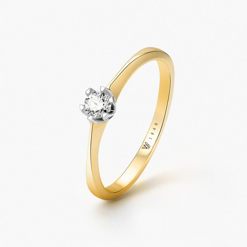 Pierścionek złoty zaręczynowy Jedyny
