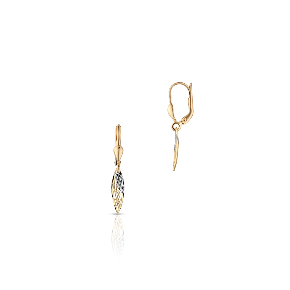 Kolczyki złote bicolor długie