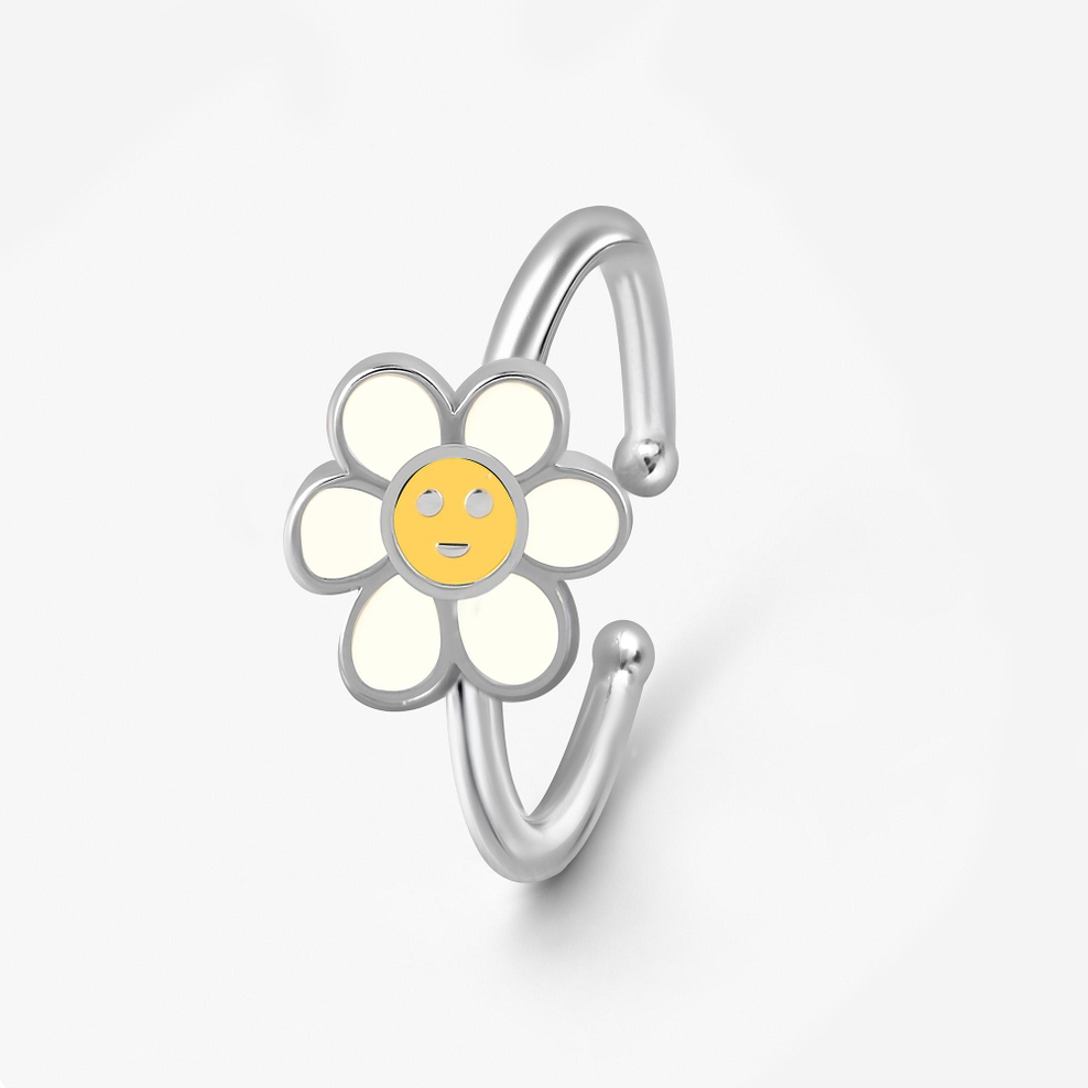 Pierścionek srebrny ze stokrotką