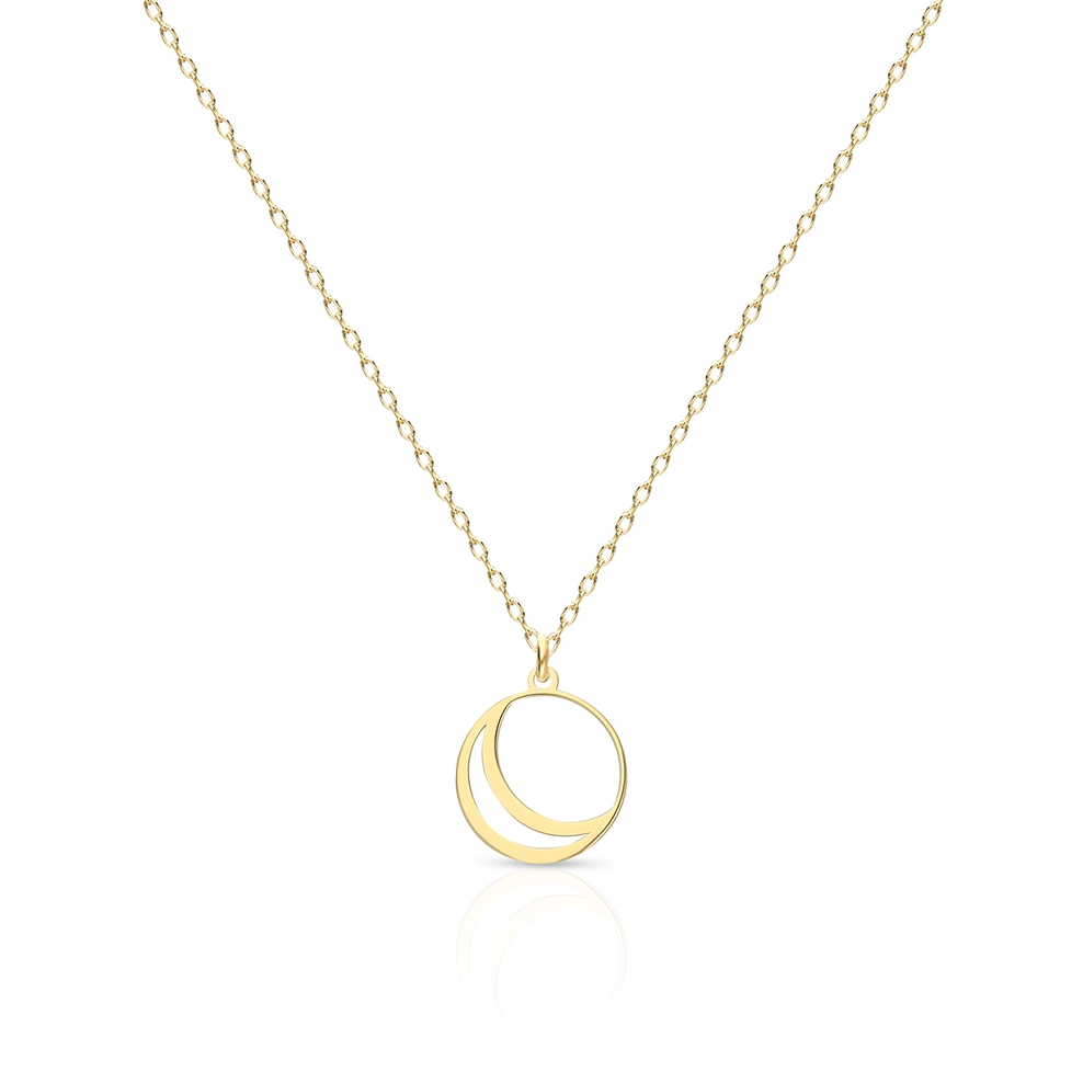 Naszyjnik srebrny pozłacany półksiężyc