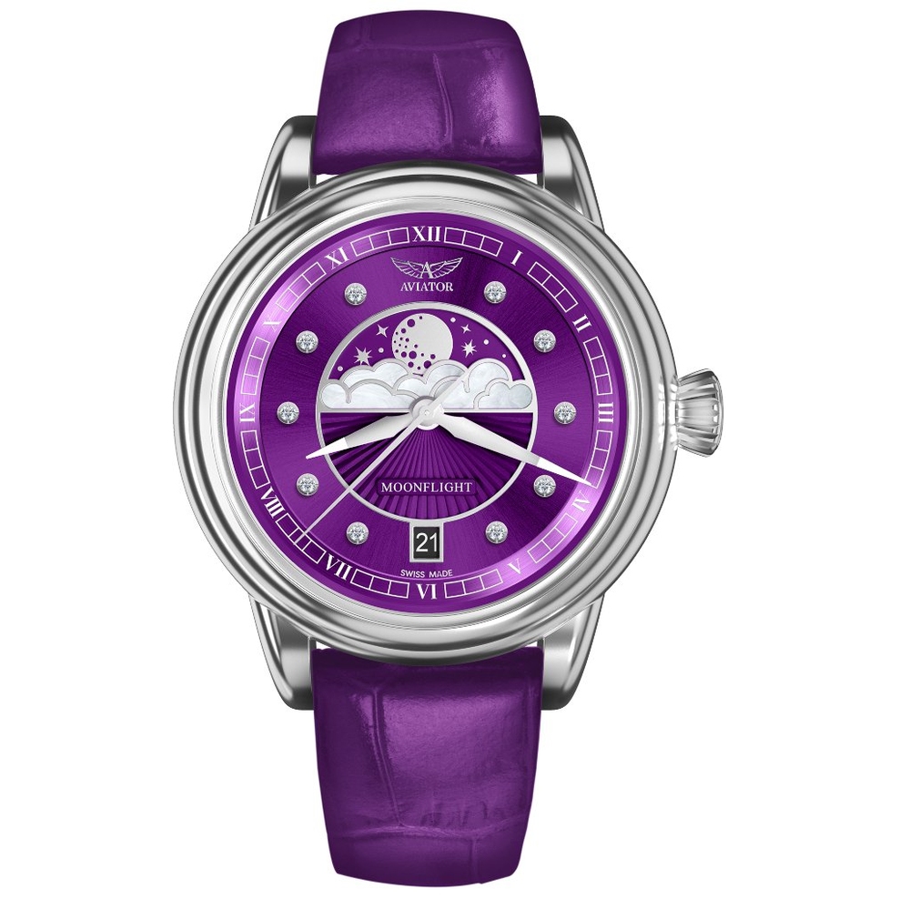 ZEGAREK AVIATOR DOUGLAS MOONFLIGHT DIAMOND EDITION