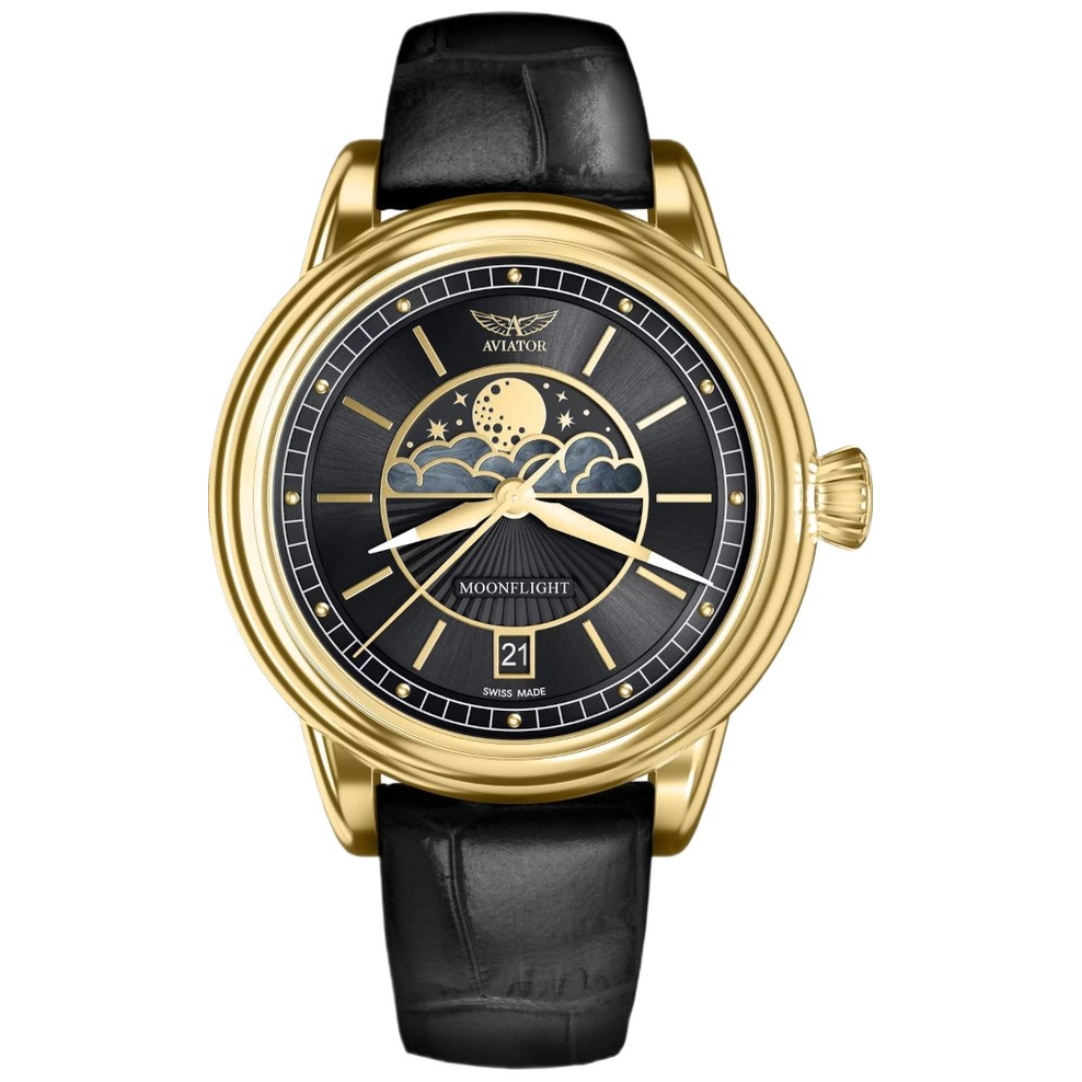 ZEGAREK AVIATOR SWISS Moonflight