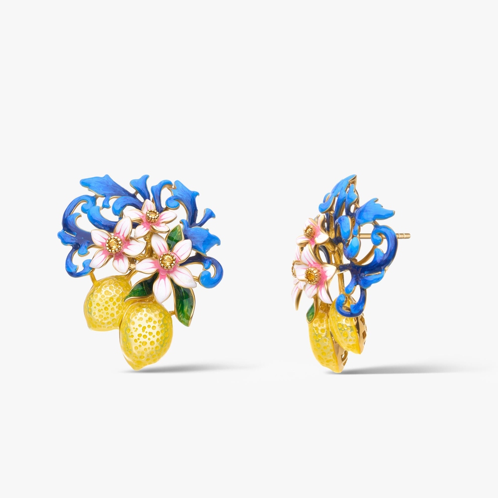 Kolczyki srebrne Kwiaty Nocy Cytrusy