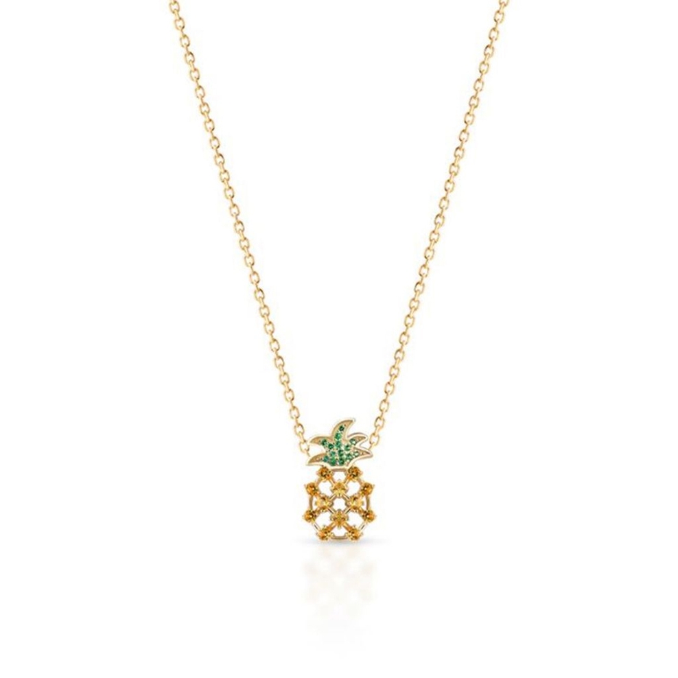 Naszyjnik srebrny pozłacany ananas