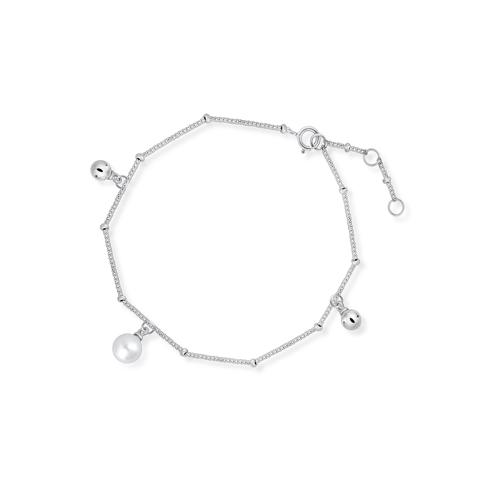 Bransoleta srebrna z perłą