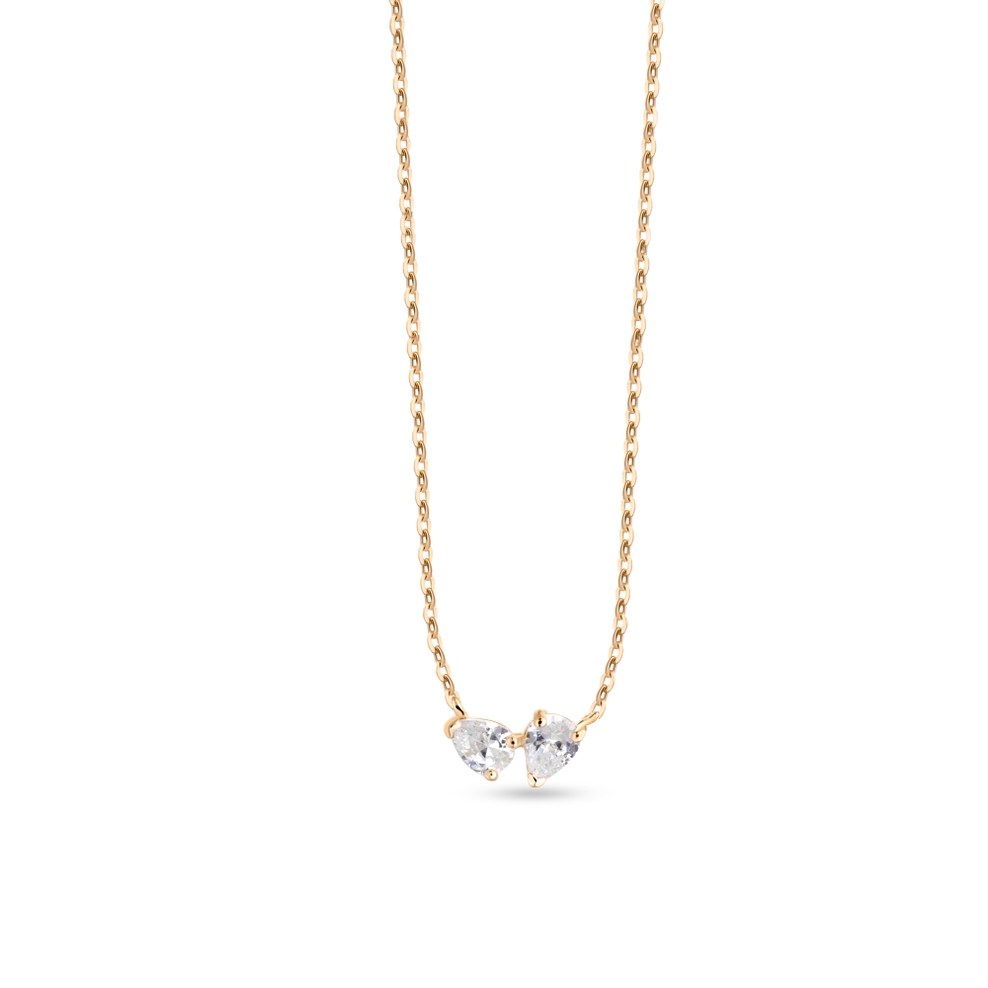 Naszyjnik złoty z cyrkoniami