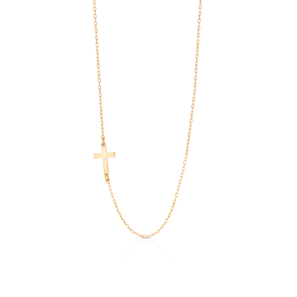 Naszyjnik srebrny pozłacany krzyżyk