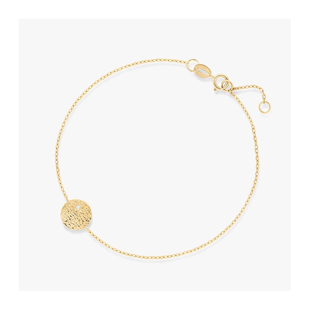 Bransoleta złota kółeczko z cyrkonią