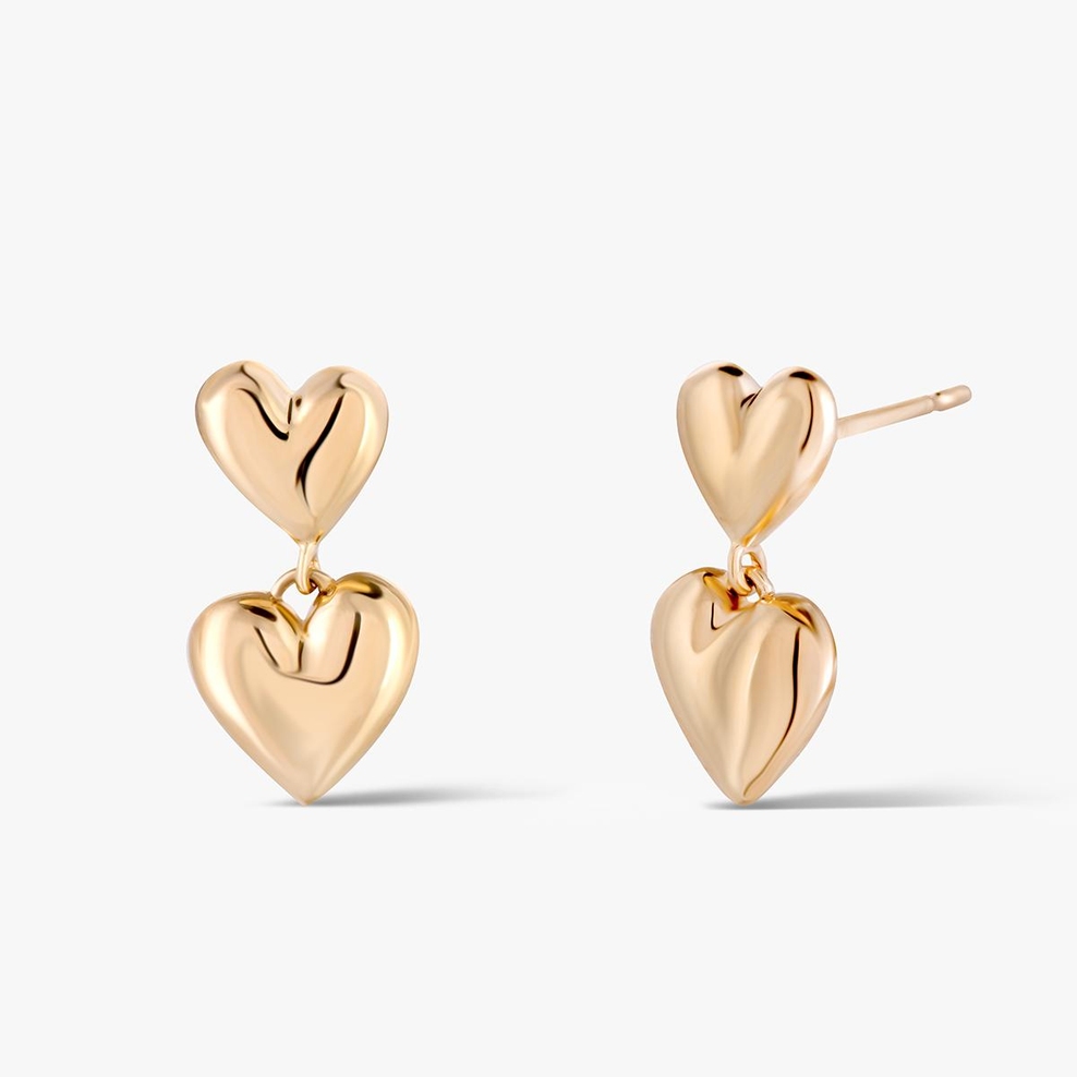 Kolczyki złote serca