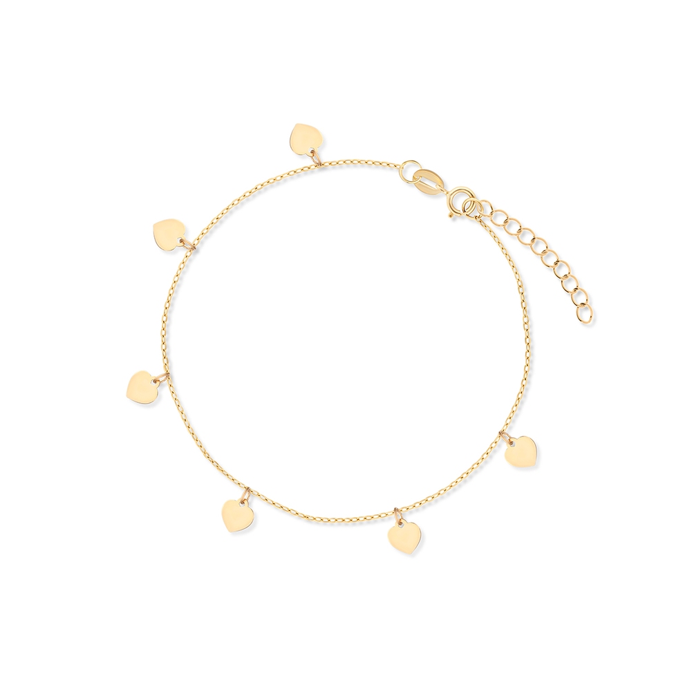 Bransoleta złota z serduszkami