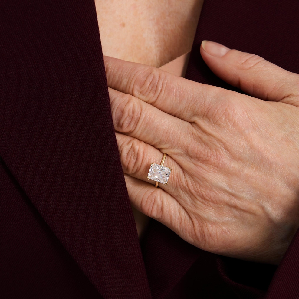 Pierścionek złoty z cyrkonią