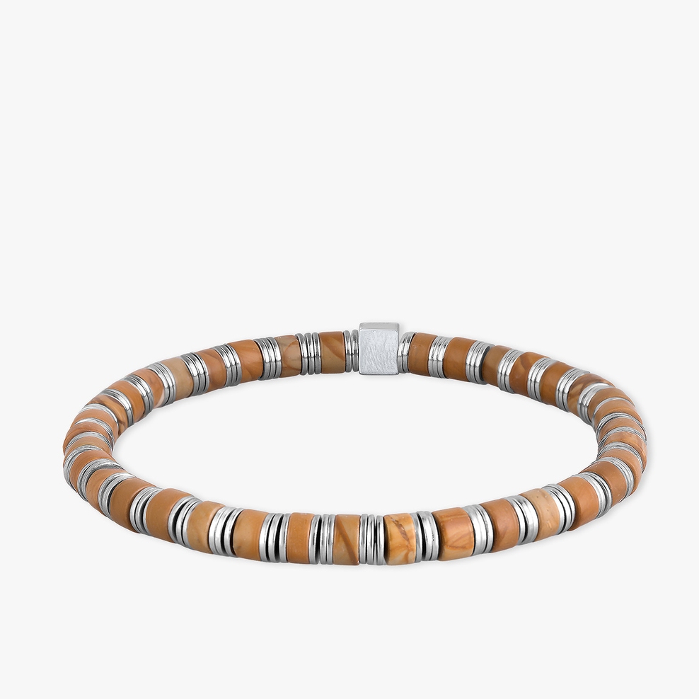 Bransoleta stalowa z jaspisami