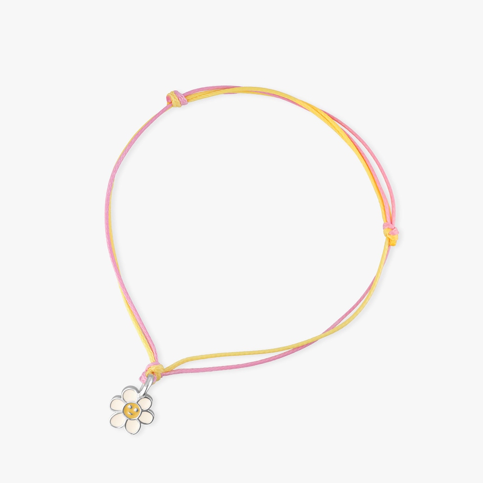 Bransoletka sznurkowa ze stokrotką