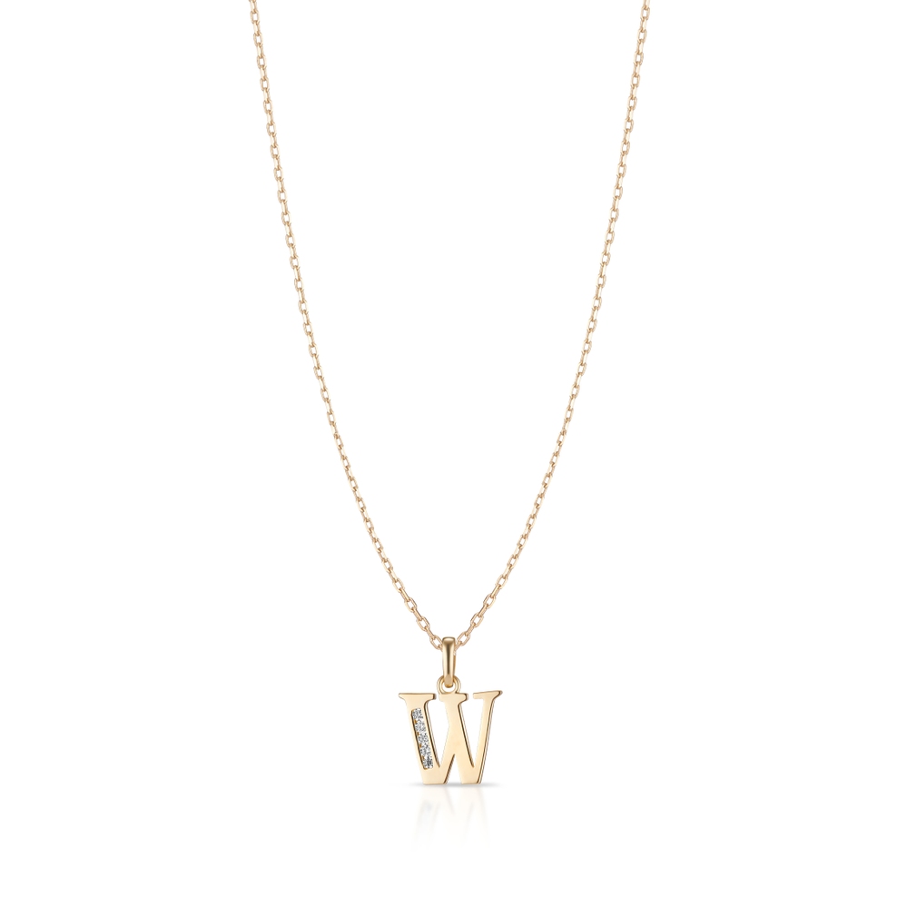 Wisiorek złoty literka W