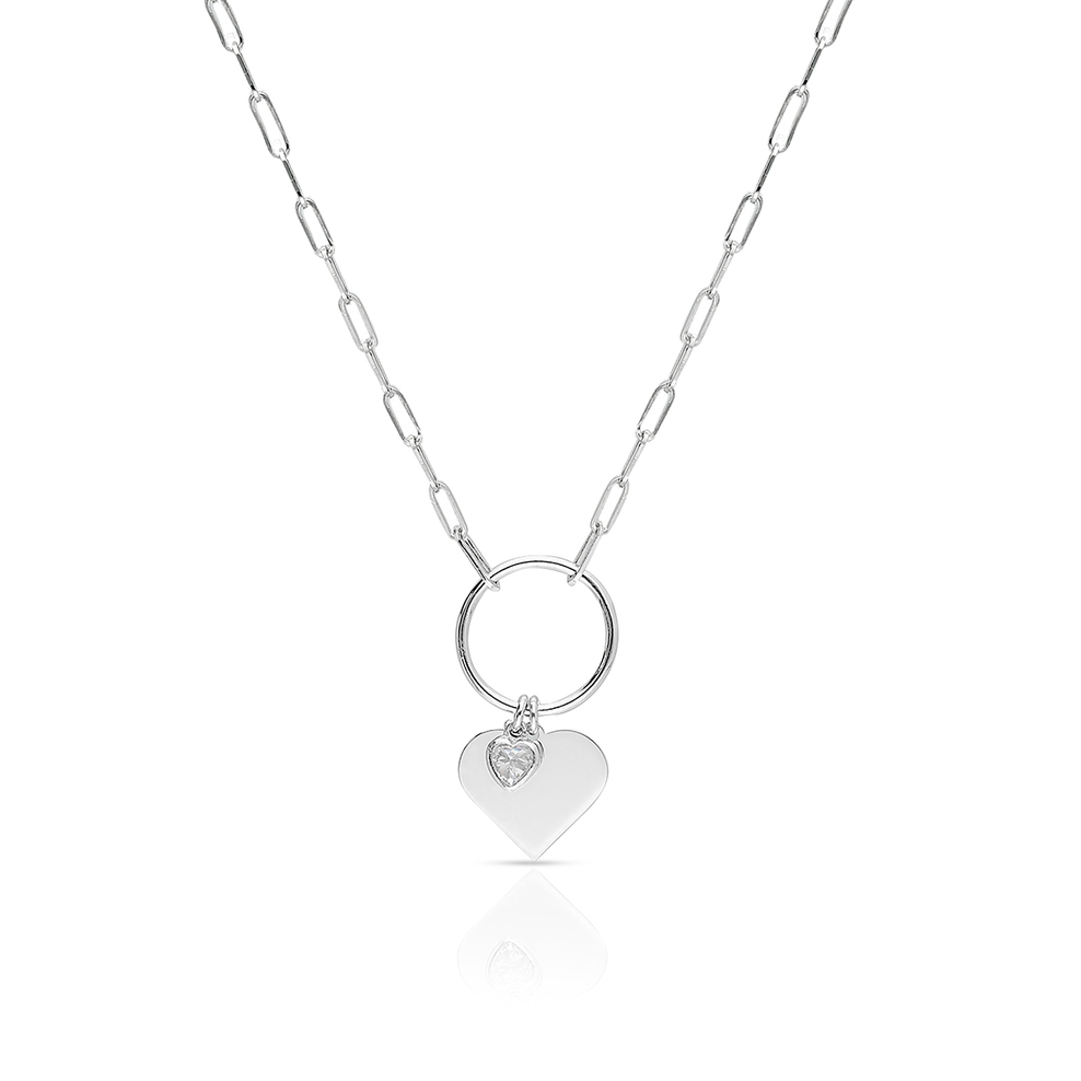 Naszyjnik srebrny pancerka serce