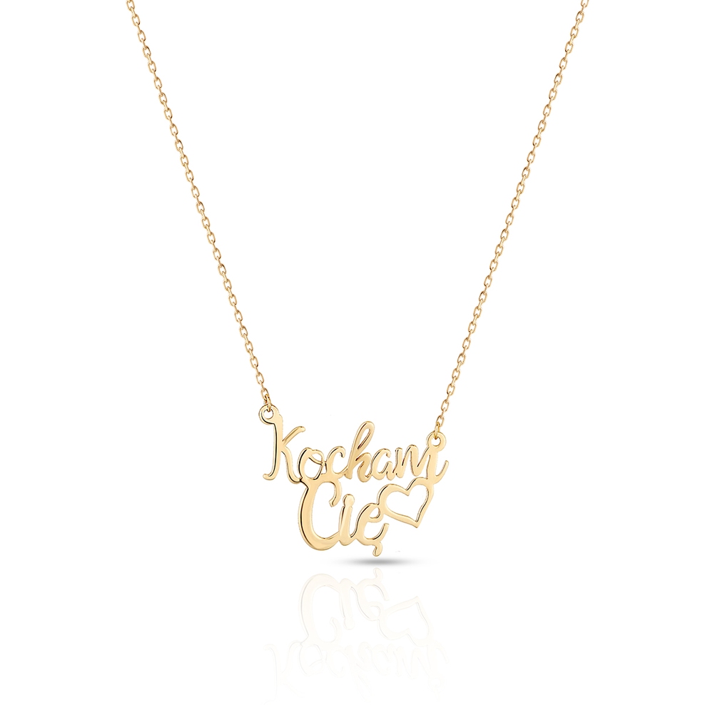 Naszyjnik złoty Kocham Cię