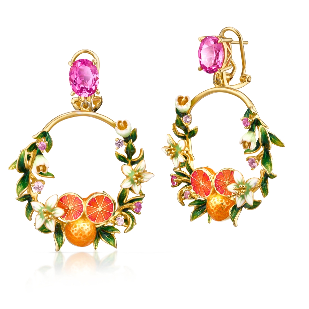 Kolczyki srebrne Kwiaty Nocy Cytrusy