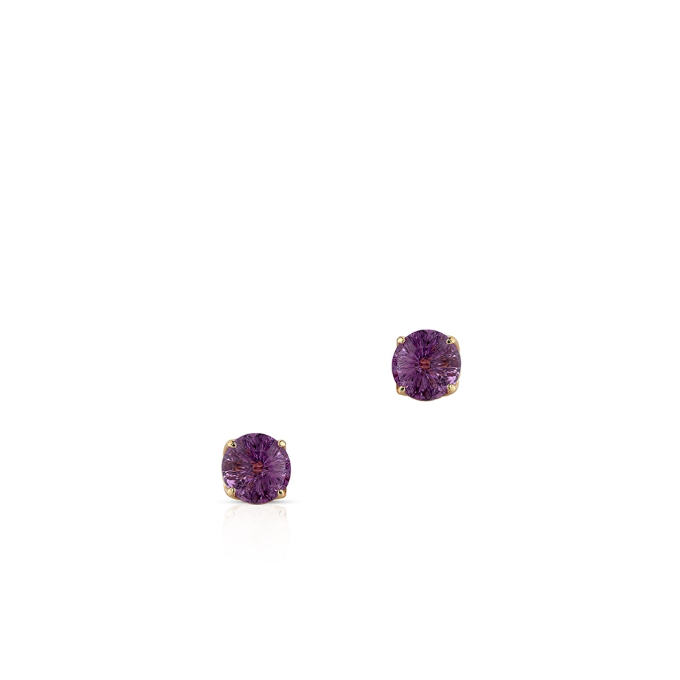Kolczyki złote z ametystem
