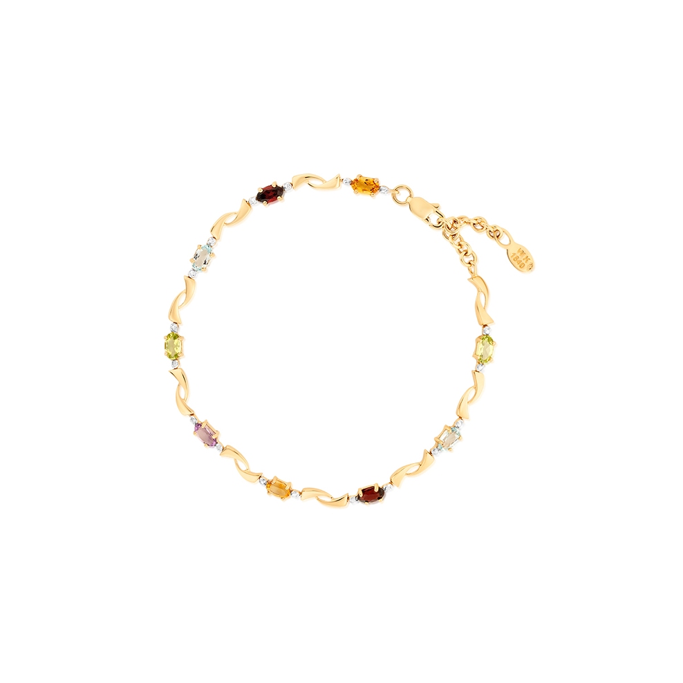 Bransoleta złota z kamieniami szlachetnymi