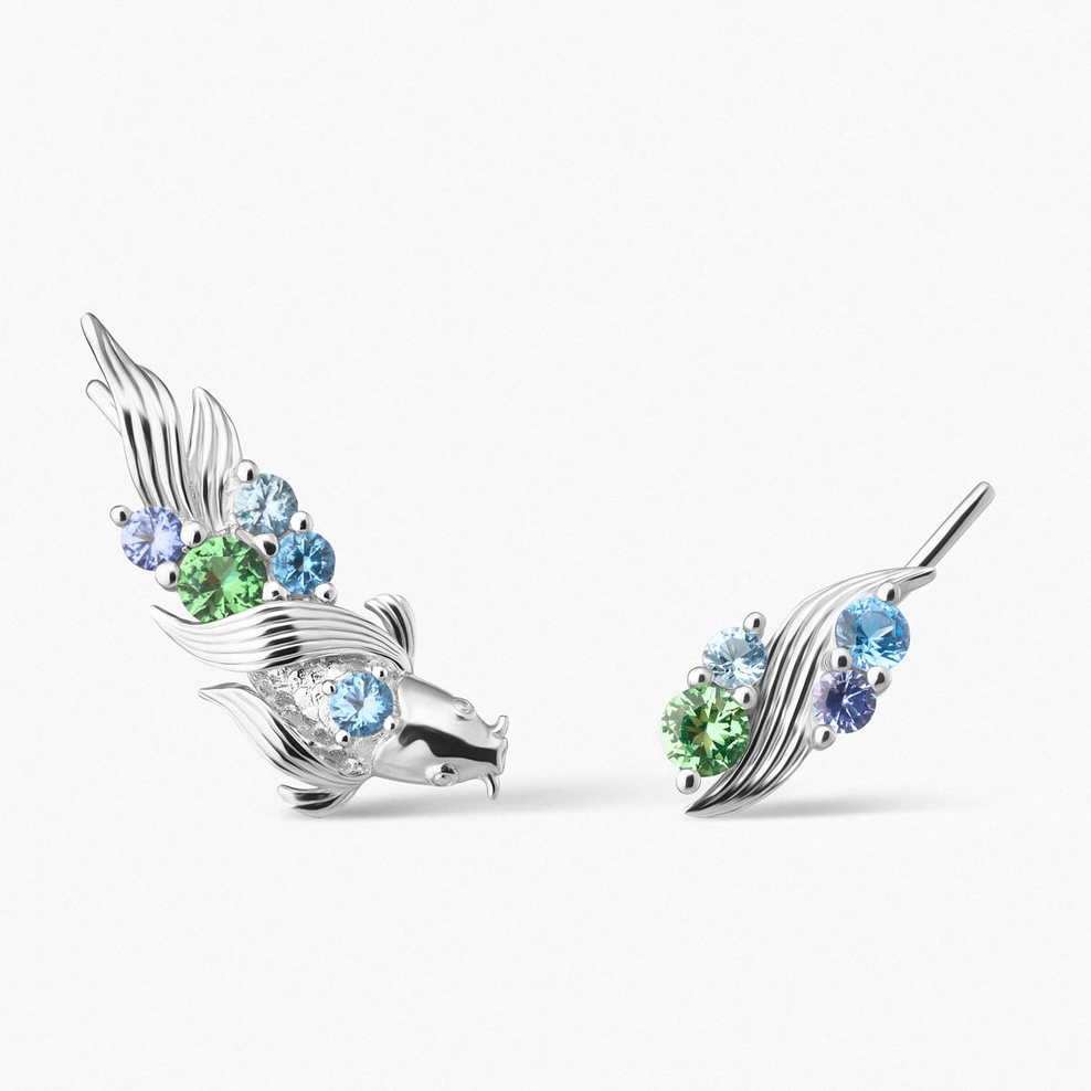 Nausznice srebrne KOI