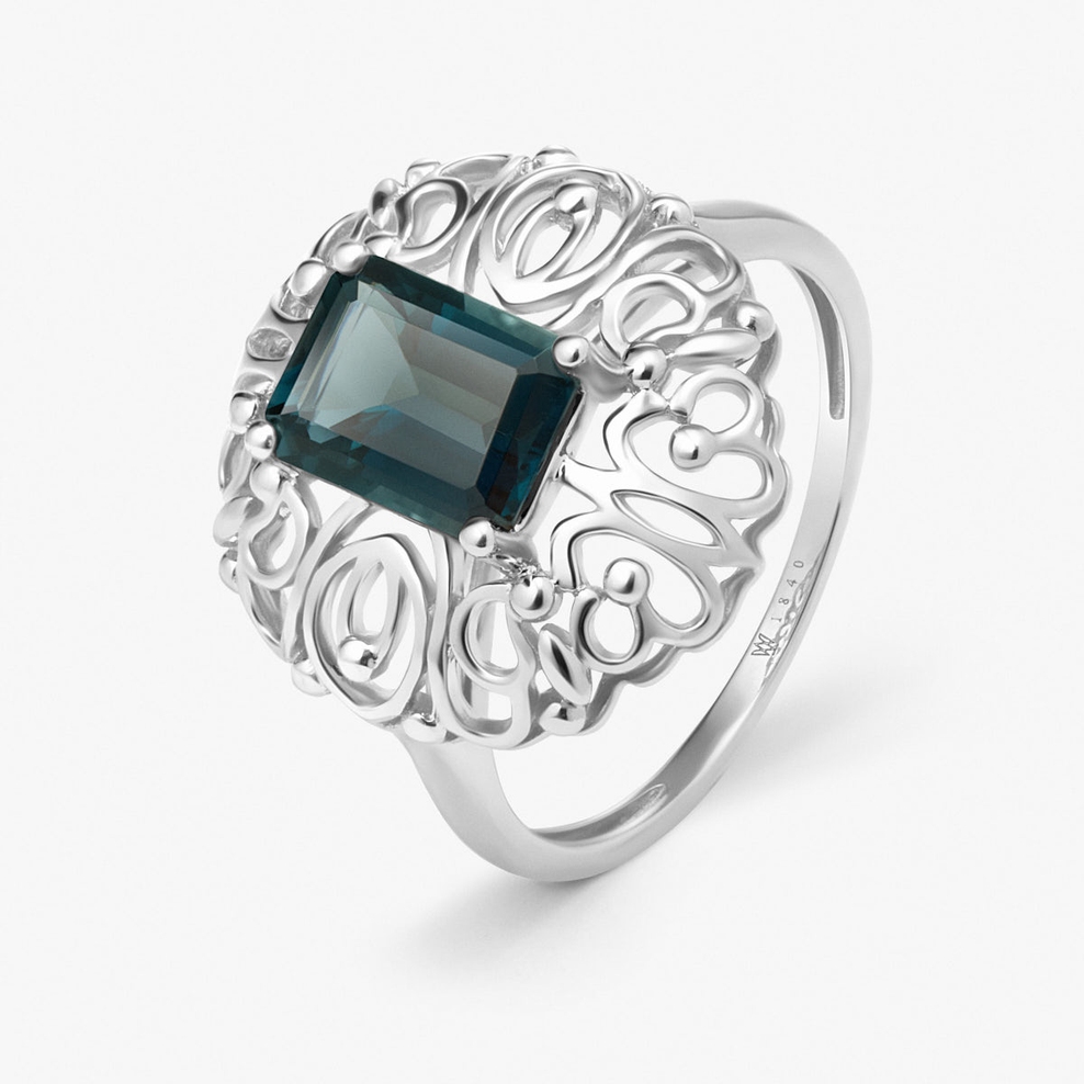 Pierścionek złoty z topazem Royal Star