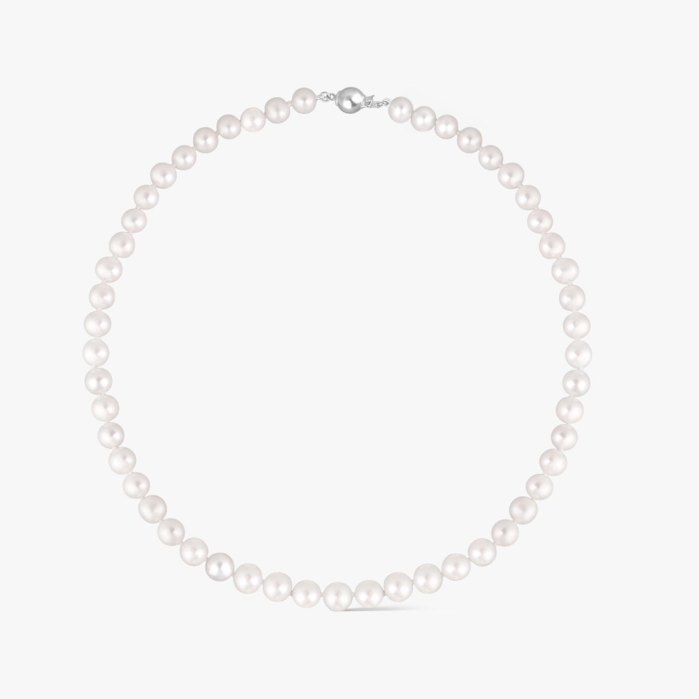 Naszyjnik srebrny z perłami