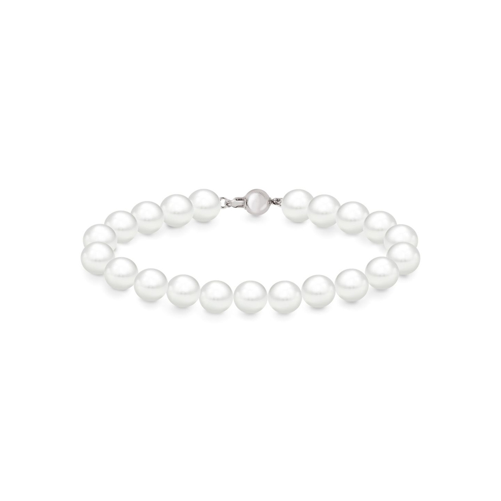 Bransoleta srebrna z perłami