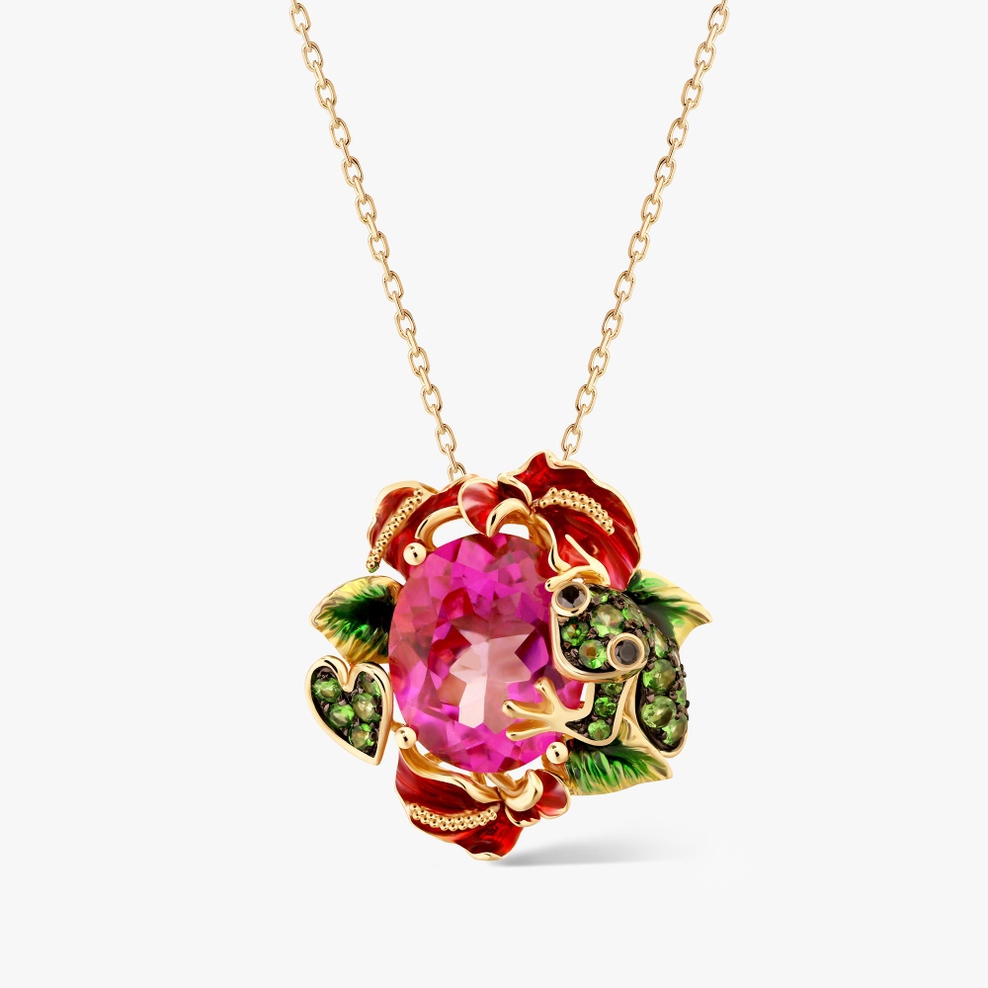 Wisiorek złoty Kwiaty Nocy Anturium