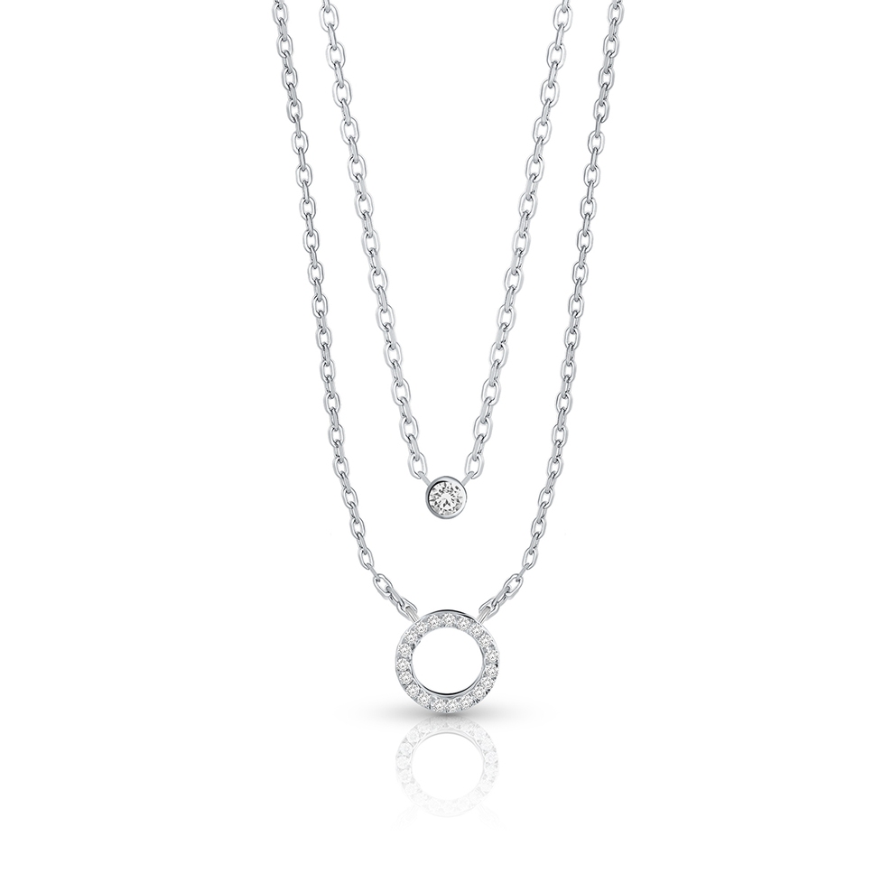 Naszyjnik srebrny kaskadowy z cyrkoniami