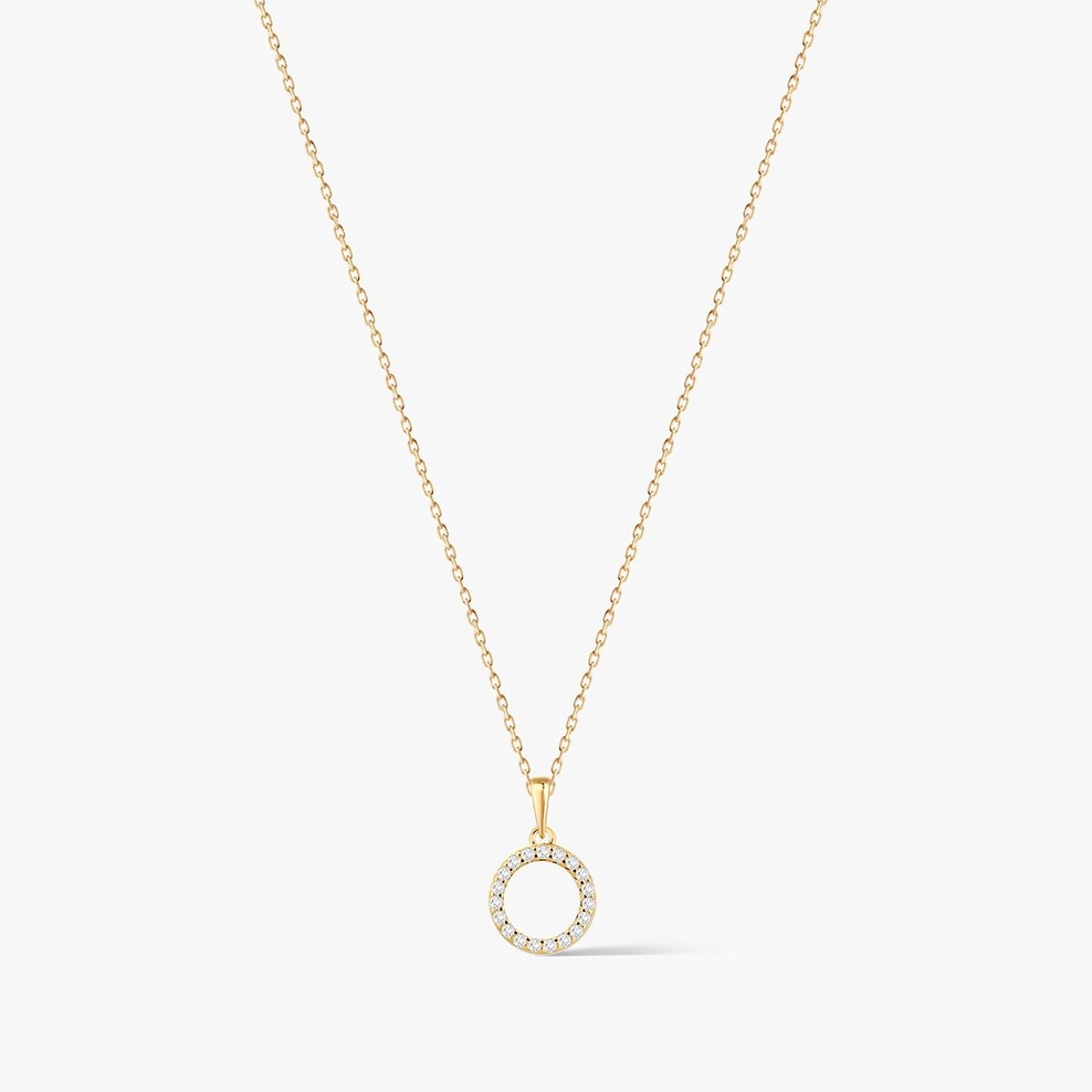 Wisiorek srebrny pozłacane kółko z cyrkoniami