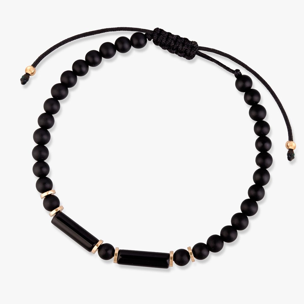 Bransoleta sznurkowa z onyksami