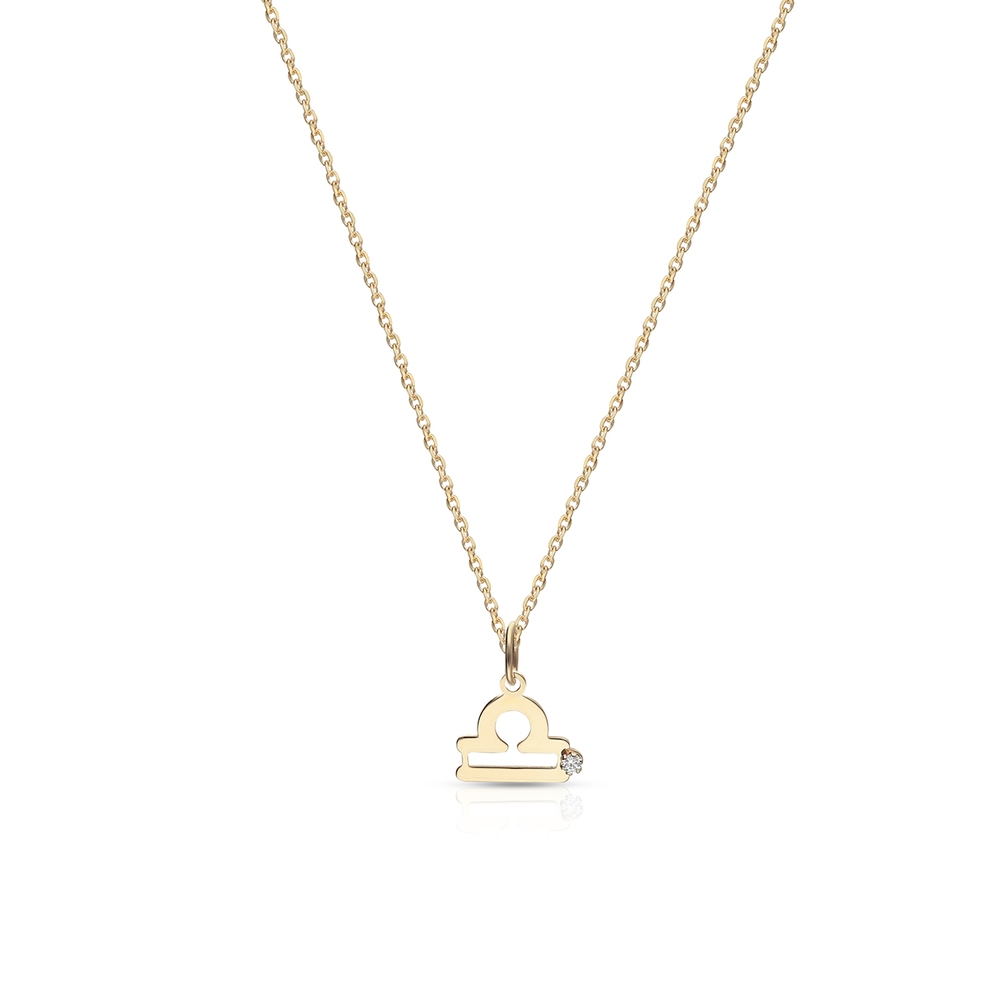 Wisiorek złoty Zodiak Waga