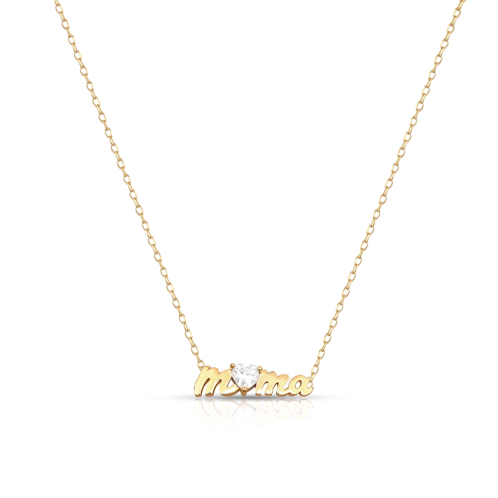 Naszyjnik srebrny pozłacany Mama