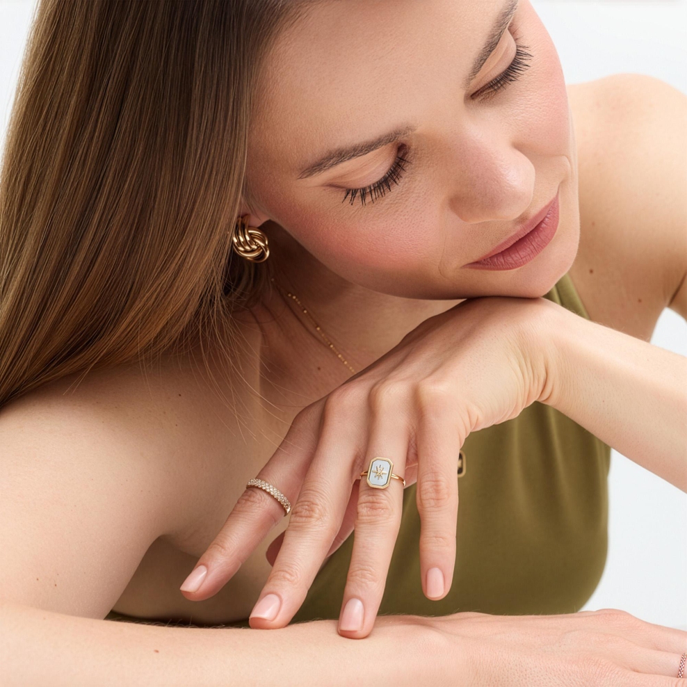 Pierścionek złoty Alchemia