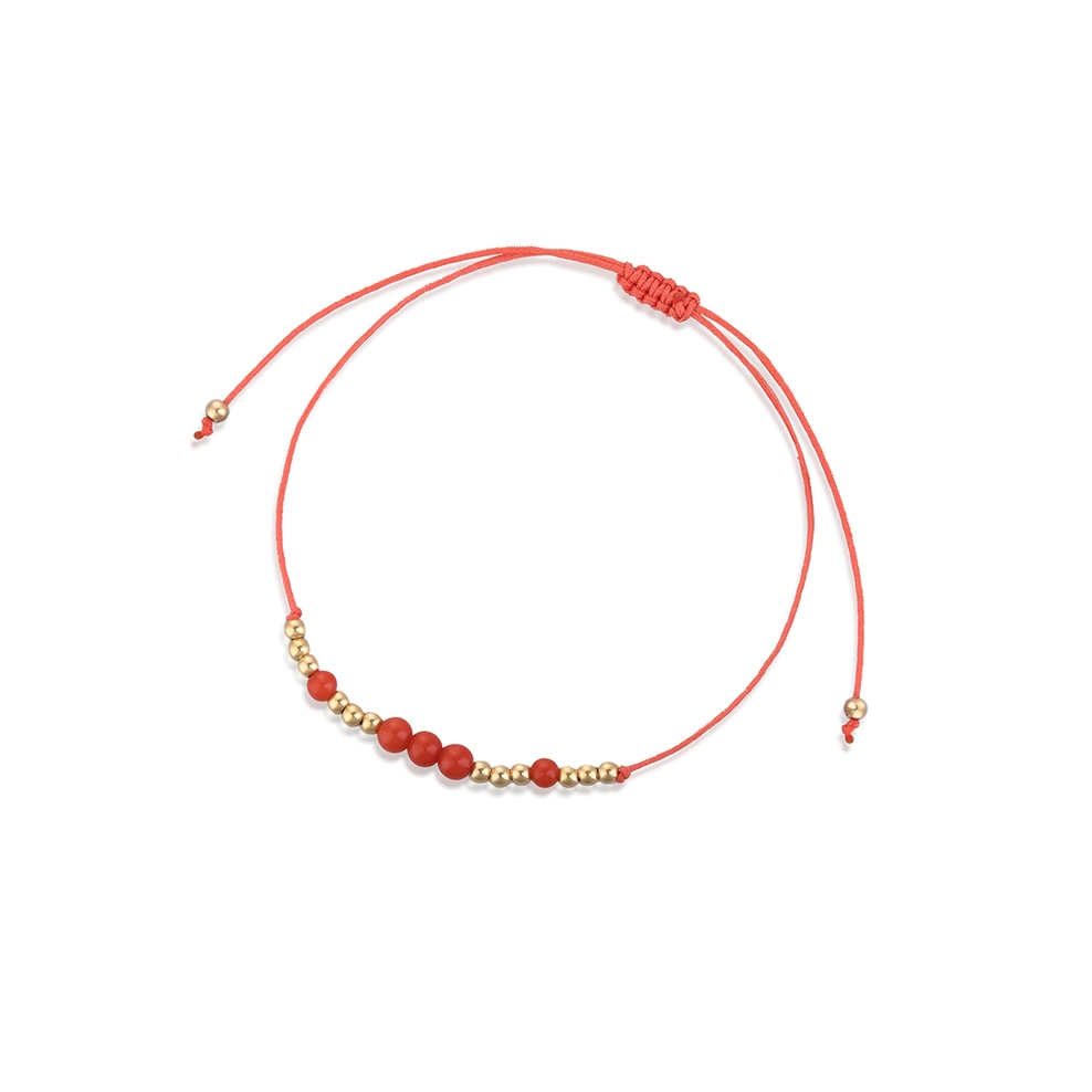 Bransoleta sznurkowa z koralami
