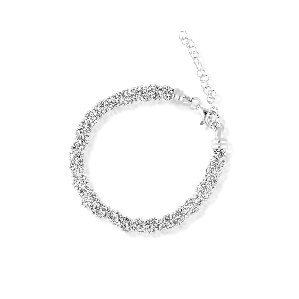 Bransoleta srebrna splot popcorn