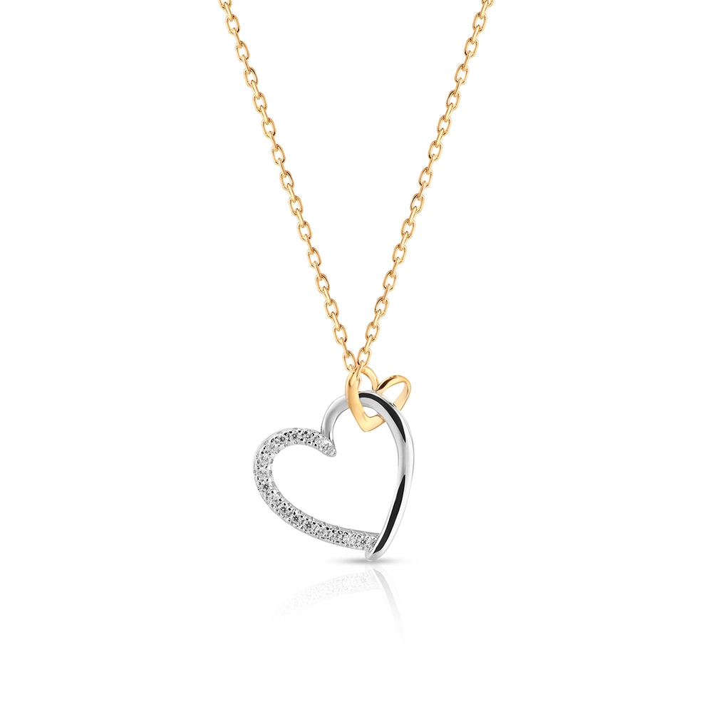 Wisiorek srebrny serce z cyrkoniami