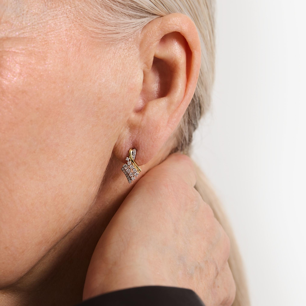 Kolczyki złote z diamentami Galaktyka