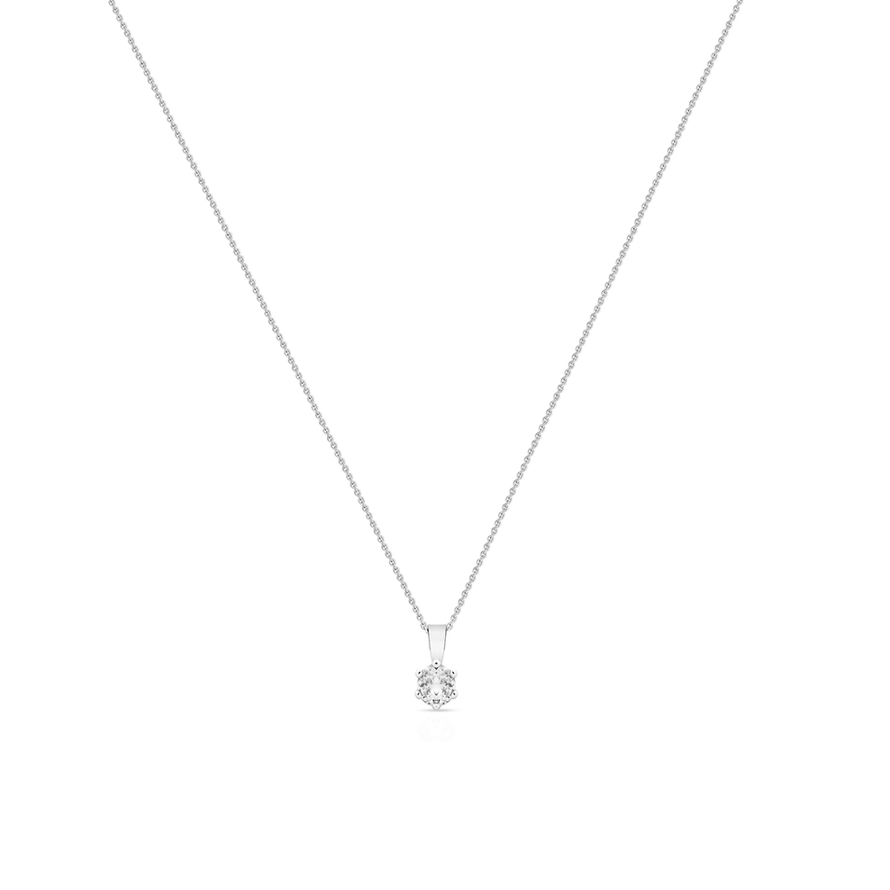 Wisiorek białe złoto z brylantem