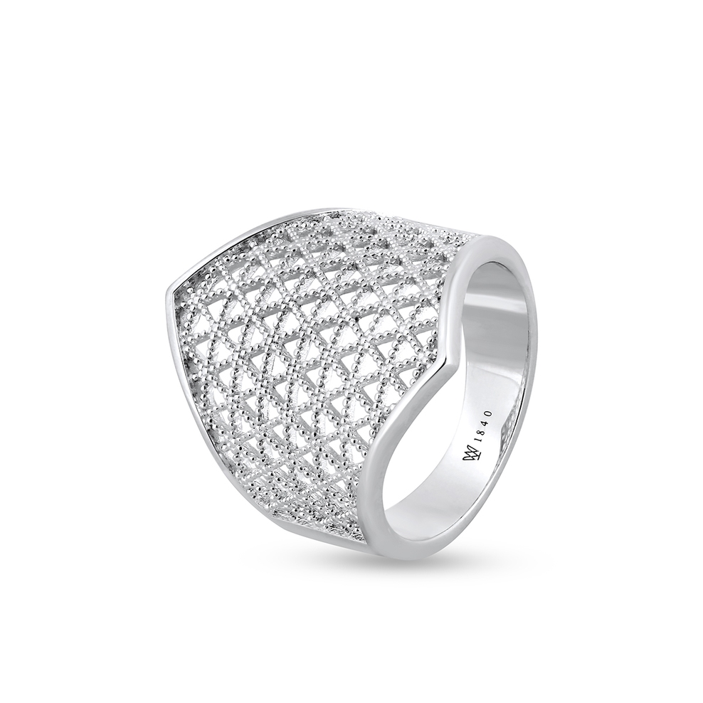 Pierścionek srebrny ażurowy