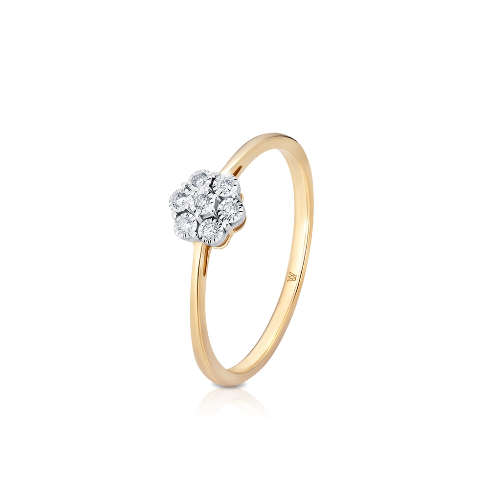 Pierścionek złoty z diamentami