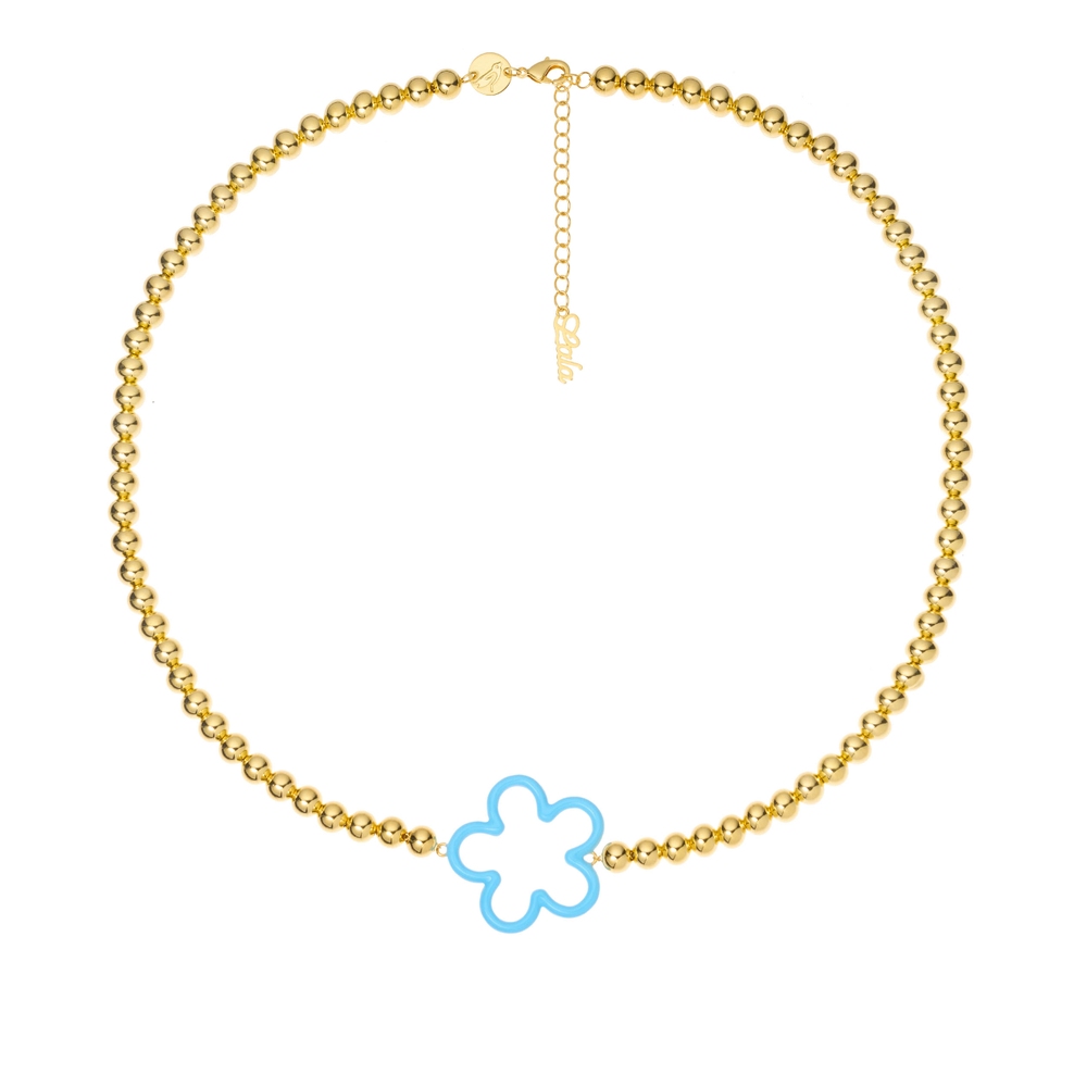 Naszyjnik Gold Blue Flower