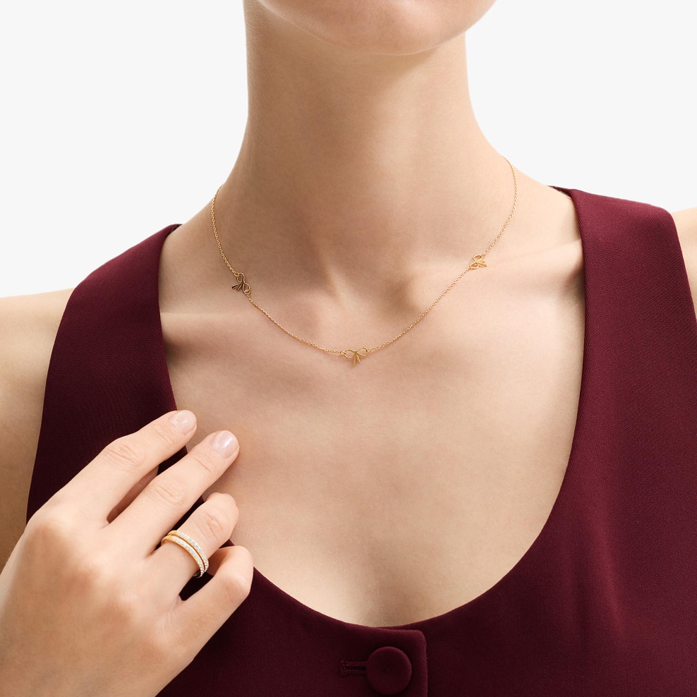 Naszyjnik srebrny z kokardkami