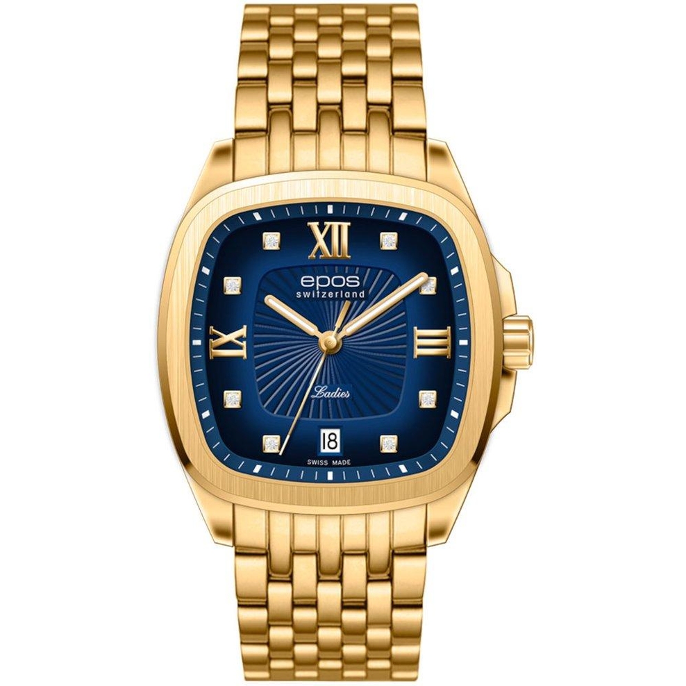 ZEGAREK EPOS QUARTZ LADY SQUARE ROUNDED DIAMONDS