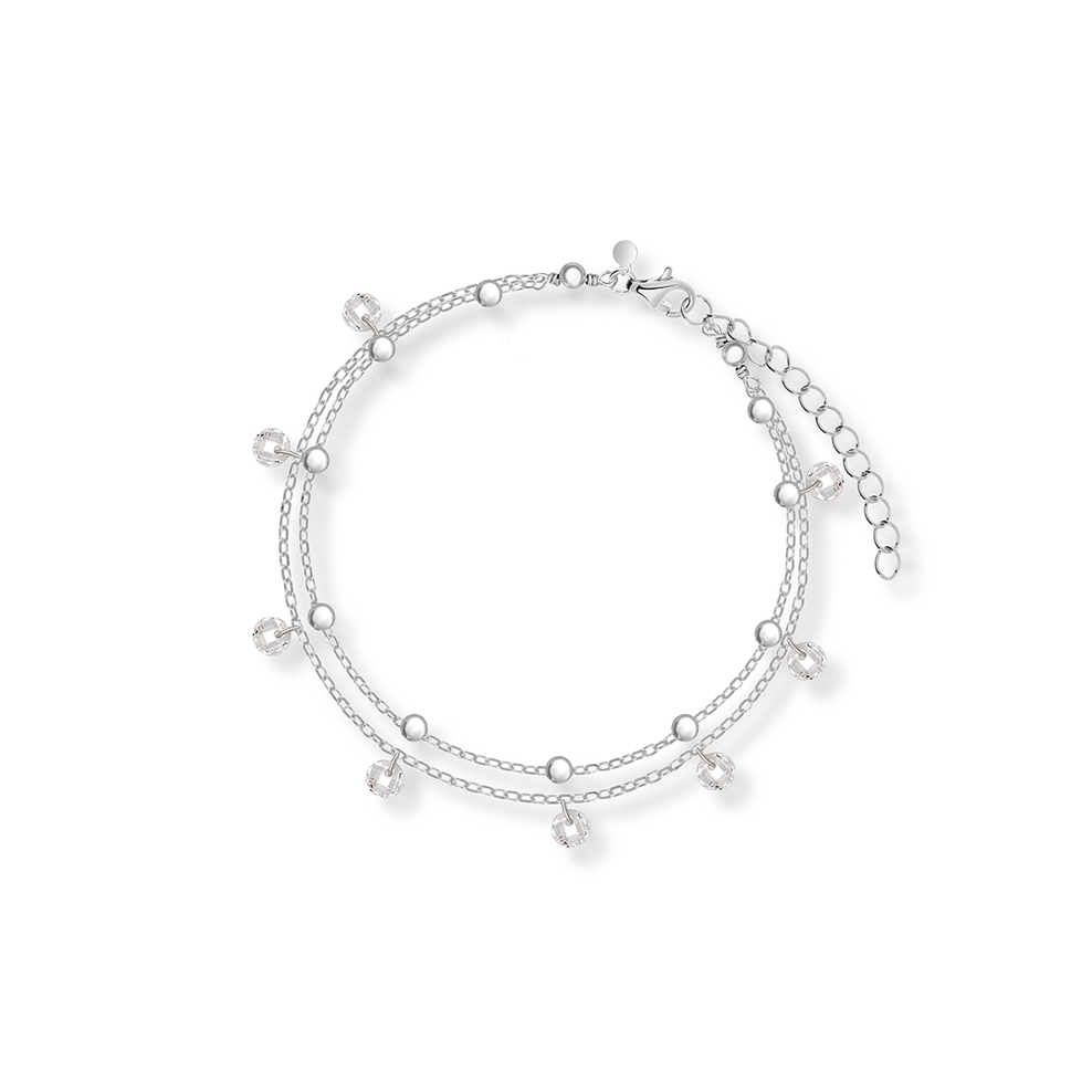 Bransoleta srebrna z cyrkoniami