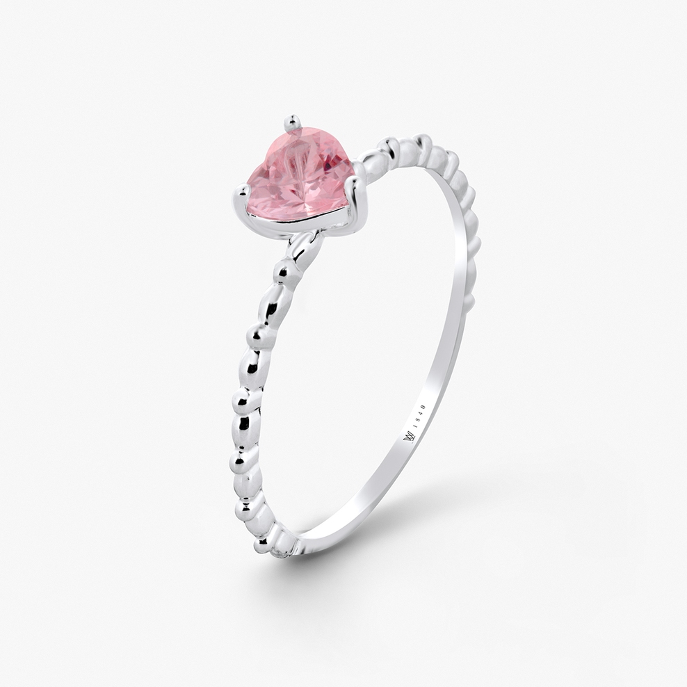 Pierścionek srebrny z sercem