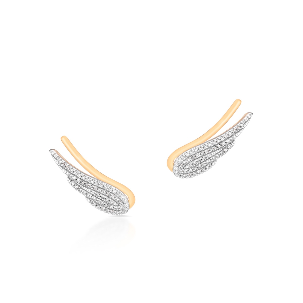 Nausznice złote z diamentami