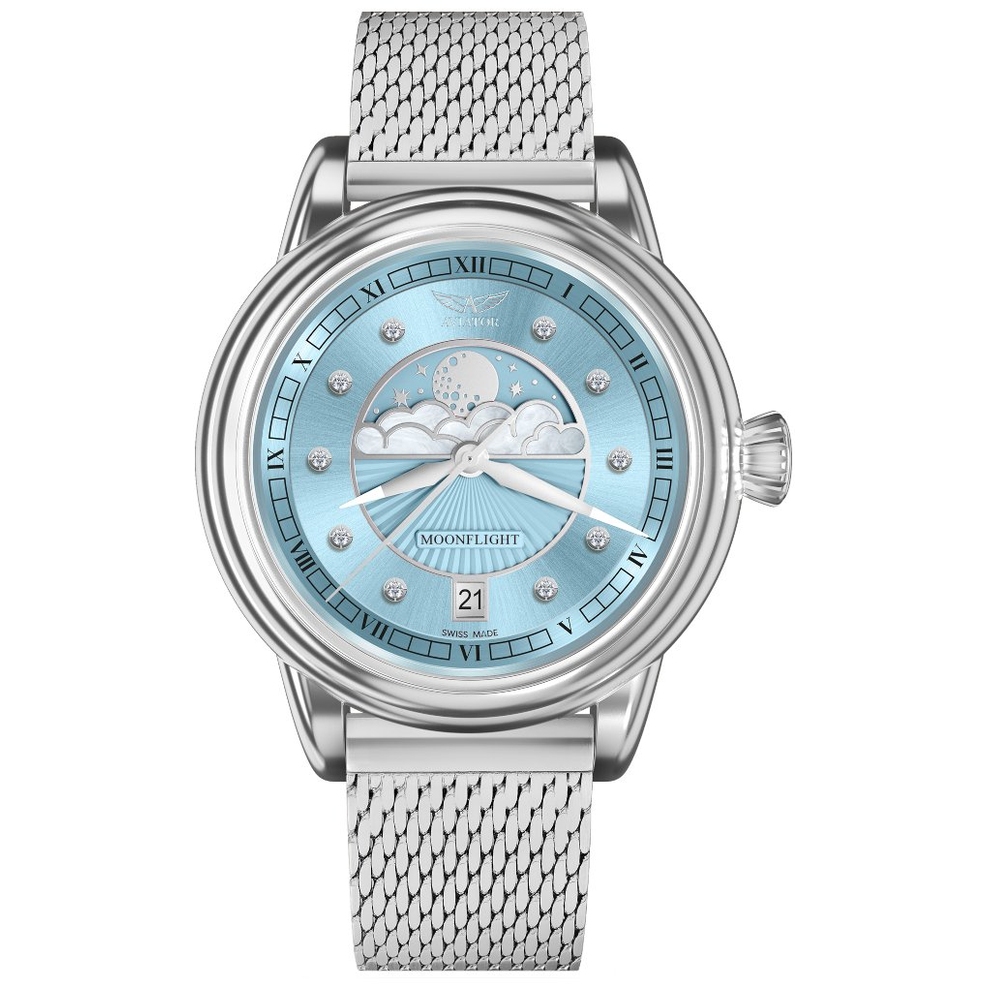ZEGAREK AVIATOR DOUGLAS MOONFLIGHT DIAMOND EDITION